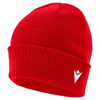 Zima Beanie RED SR Ribbestrikket lue med oppkant